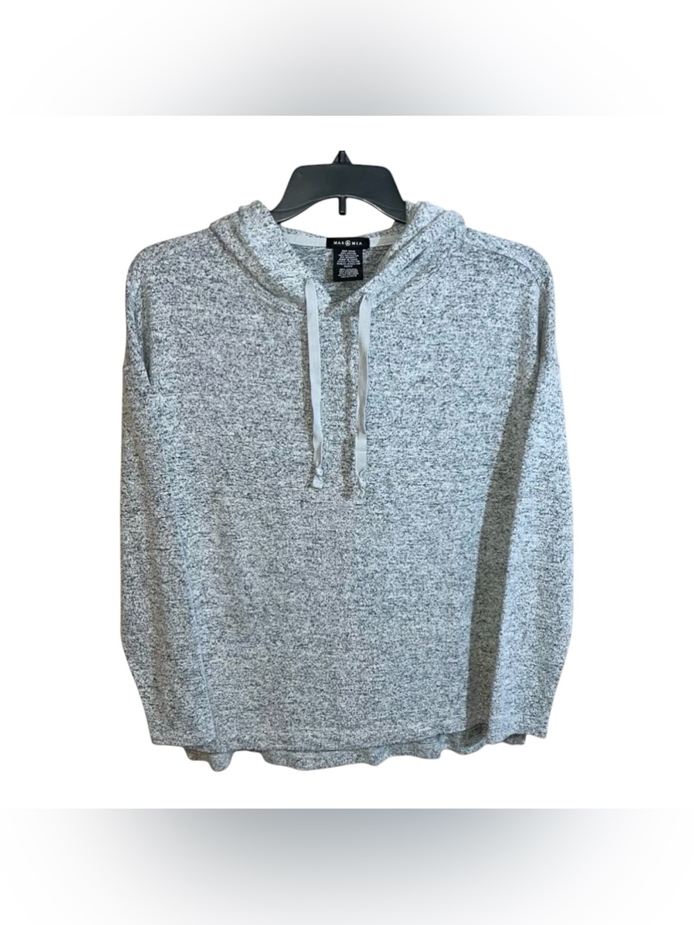 Max & Mia Thin Long Sleeve Hoodie Sweatshirt Women’s S Heather Grey
